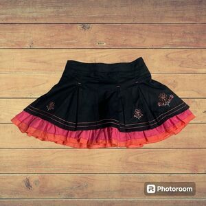 Pumpkin Patch Black Embroidered Skirt   Sz 12-18 M   NWT